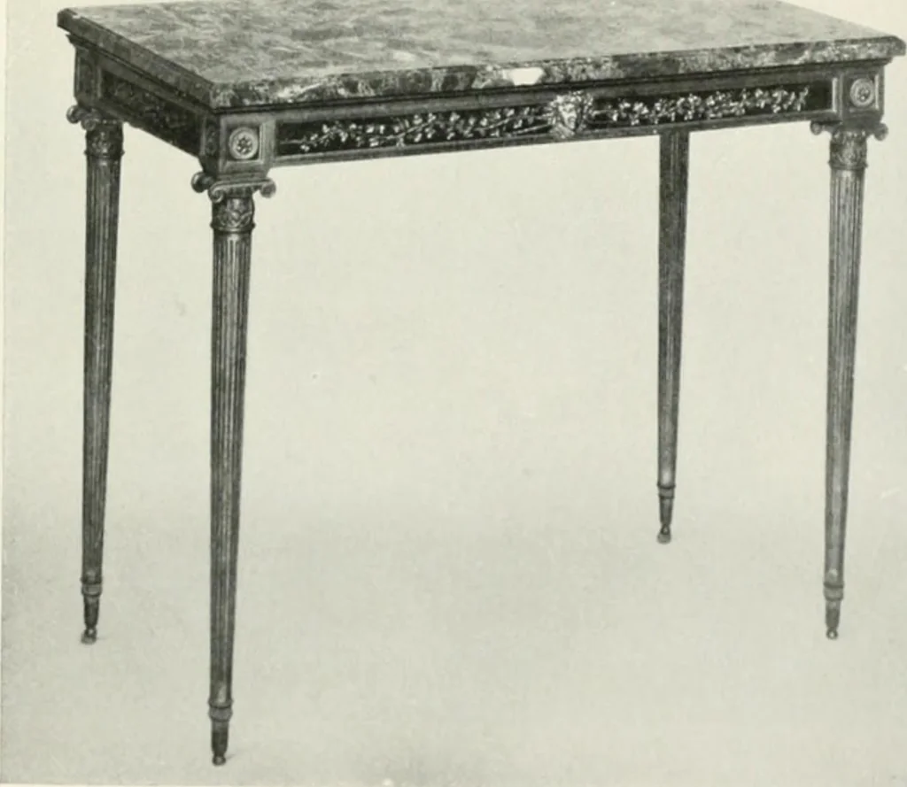 An illustration from Louis XVI furniture, 1913, leaf 118