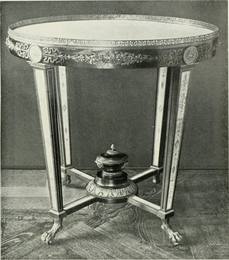 An illustration from Louis XVI furniture, 1913, leaf 119