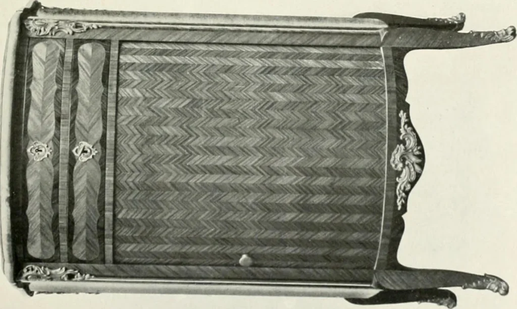 An illustration from Louis XVI furniture, 1913, leaf 120
