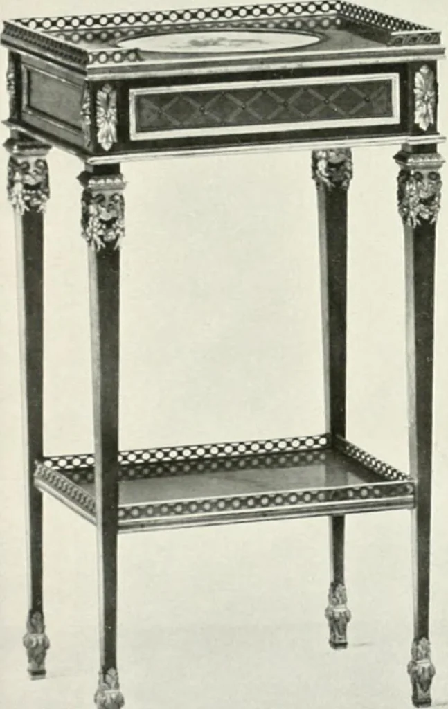 An illustration from Louis XVI furniture, 1913, leaf 122