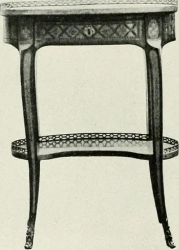 An illustration from Louis XVI furniture, 1913, leaf 129