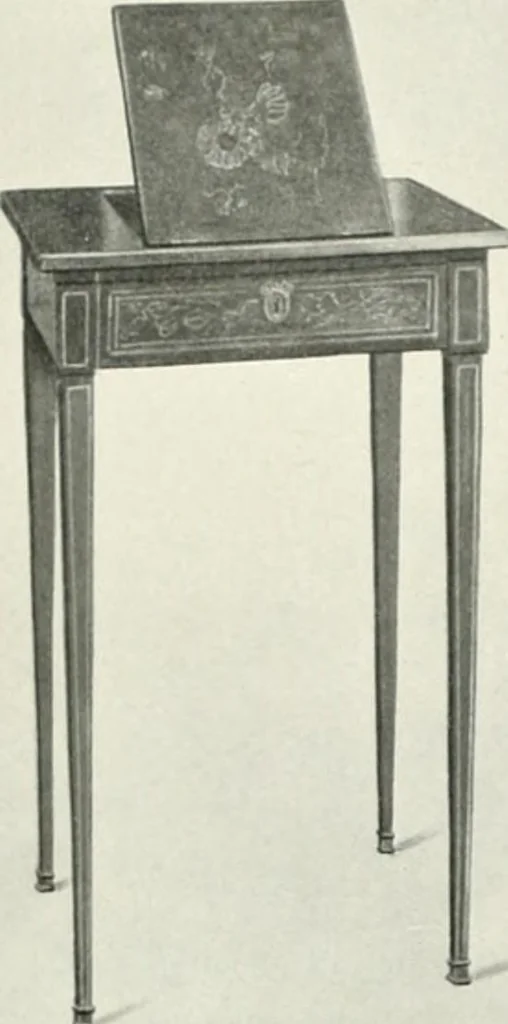 An illustration from Louis XVI furniture, 1913, leaf 130