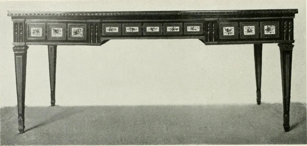 An illustration from Louis XVI furniture, 1913, leaf 133