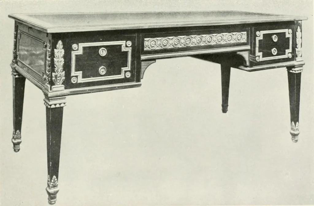 An illustration from Louis XVI furniture, 1913, leaf 134