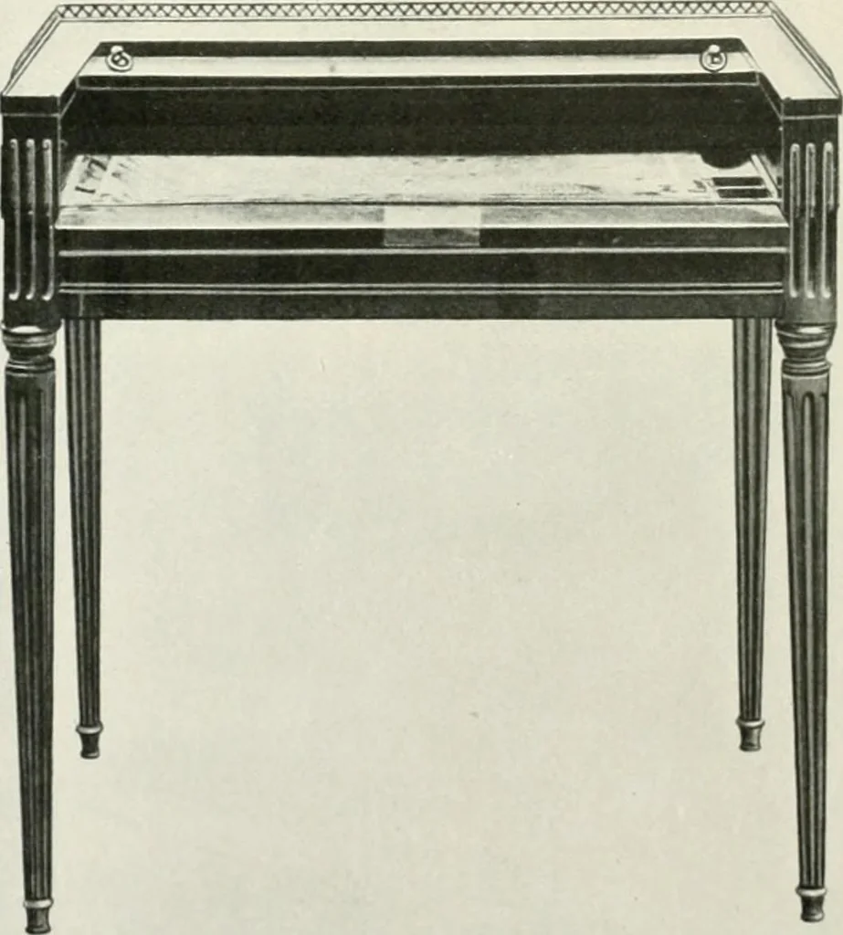 An illustration from Louis XVI furniture, 1913, leaf 135