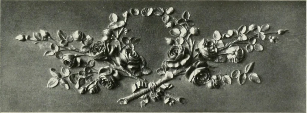 An illustration from Louis XVI furniture, 1913, leaf 142