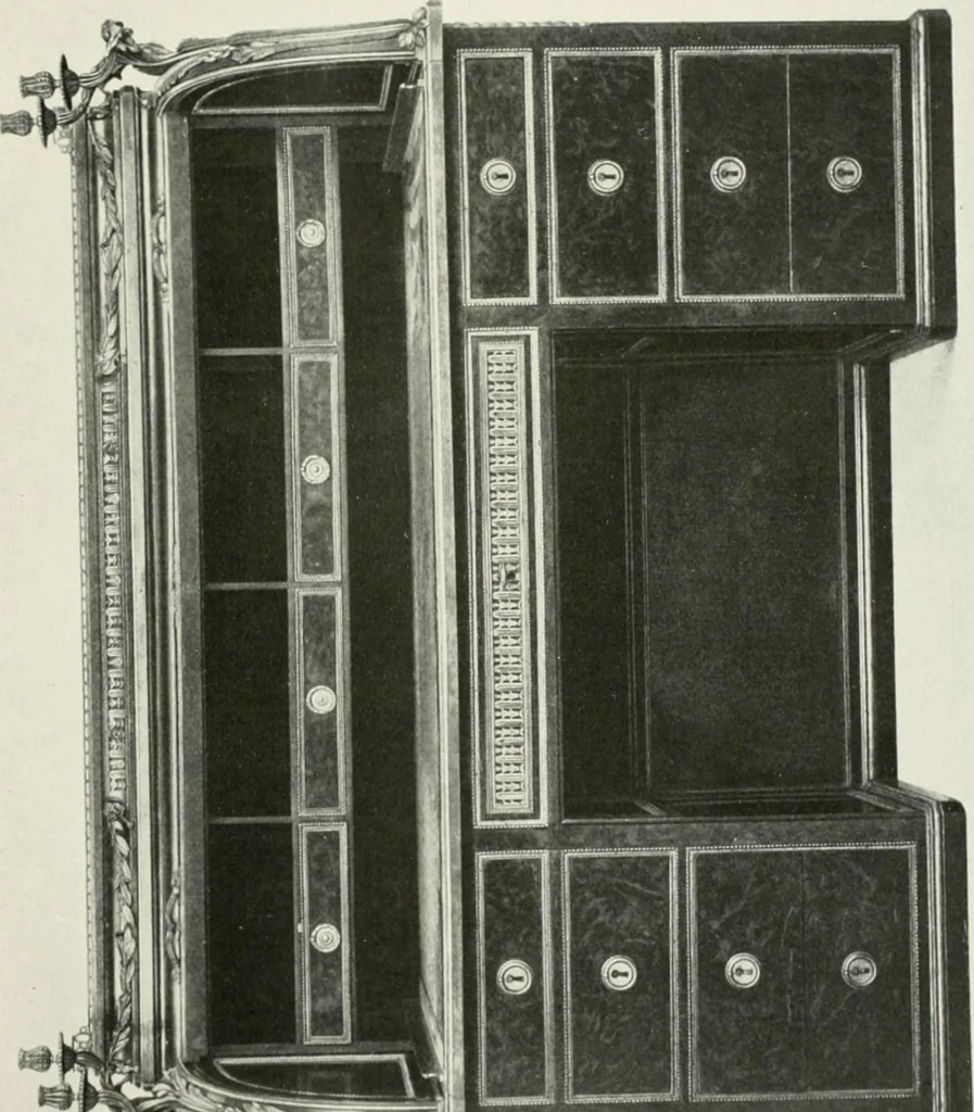 An illustration from Louis XVI furniture, 1913, leaf 144