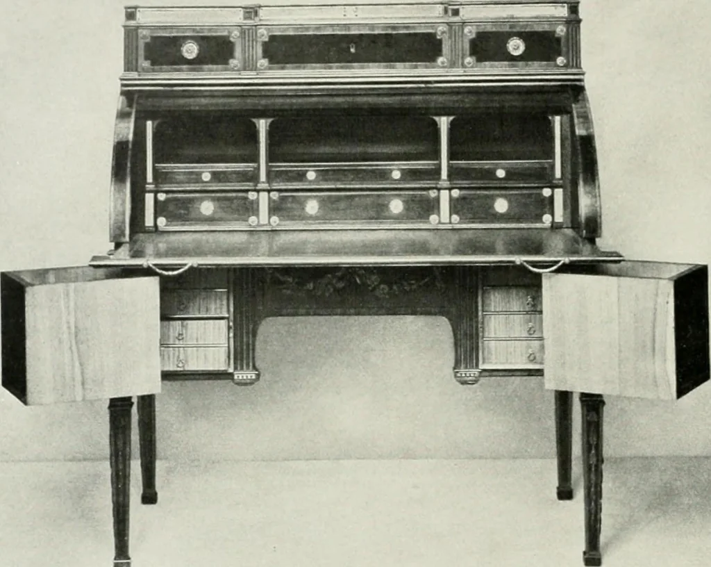 An illustration from Louis XVI furniture, 1913, leaf 147