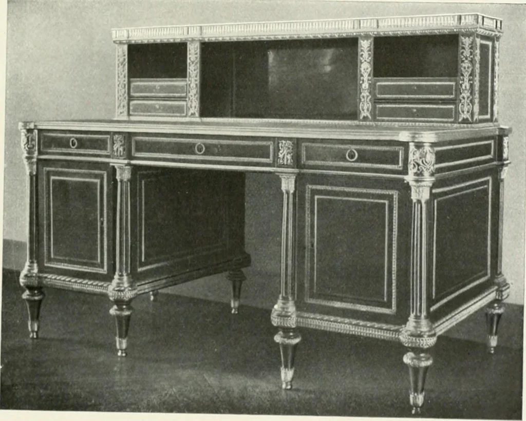 An illustration from Louis XVI furniture, 1913, leaf 148