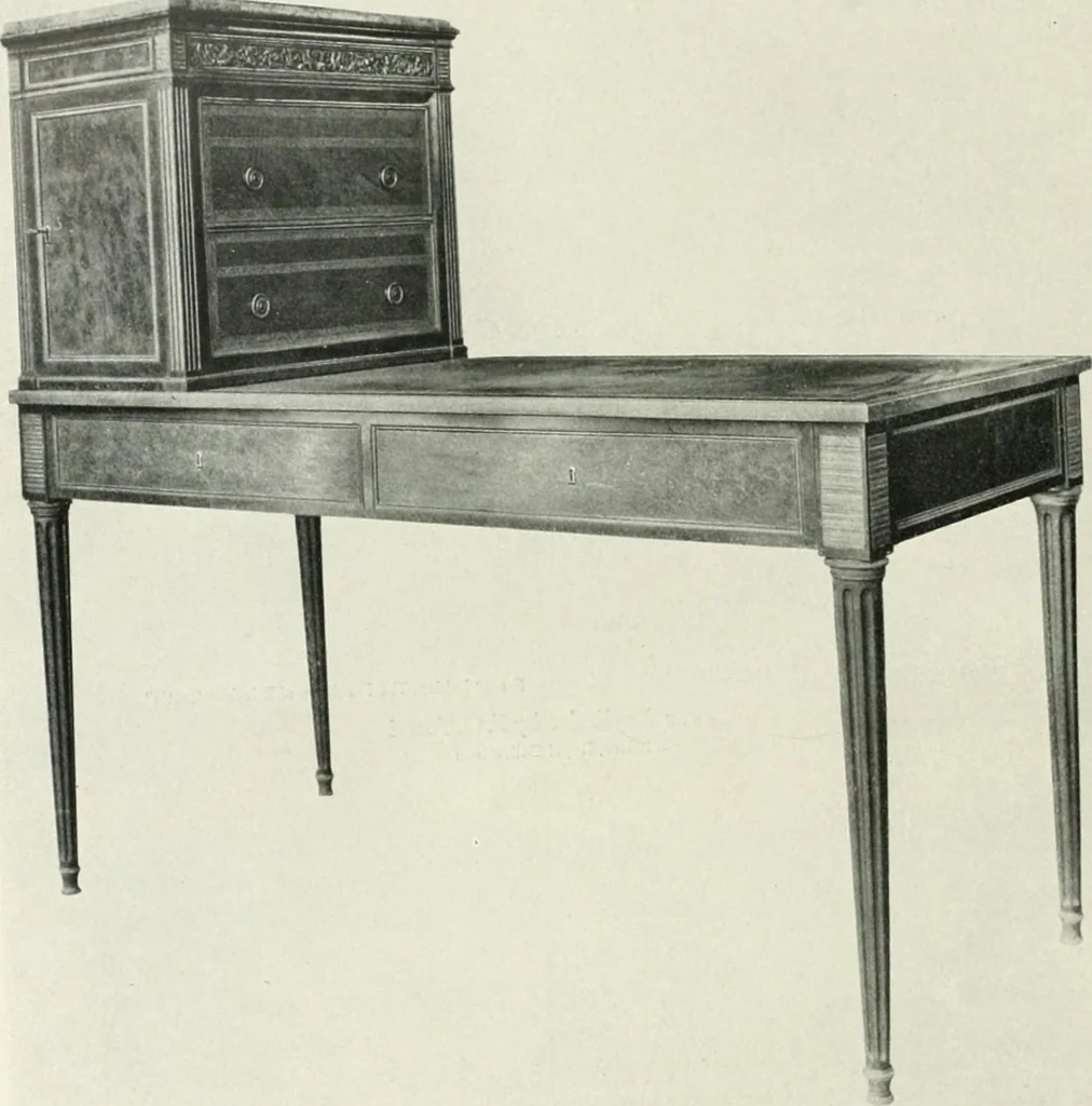 An illustration from Louis XVI furniture, 1913, leaf 149