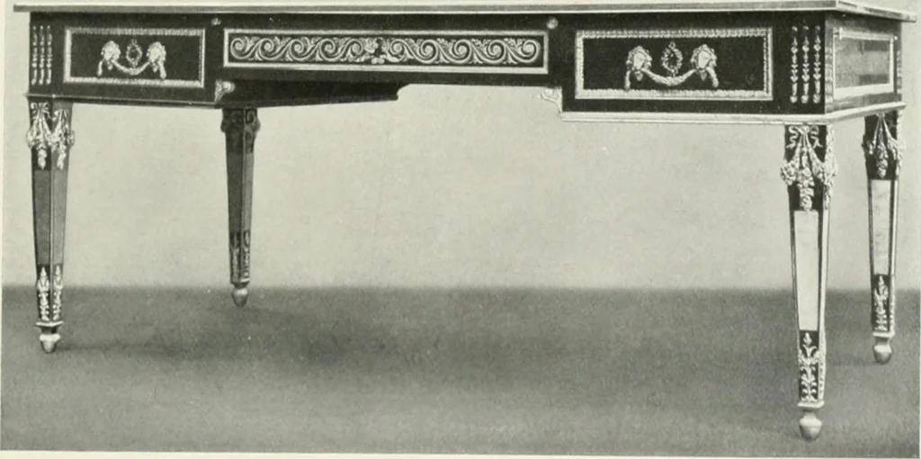 An illustration from Louis XVI furniture, 1913, leaf 150