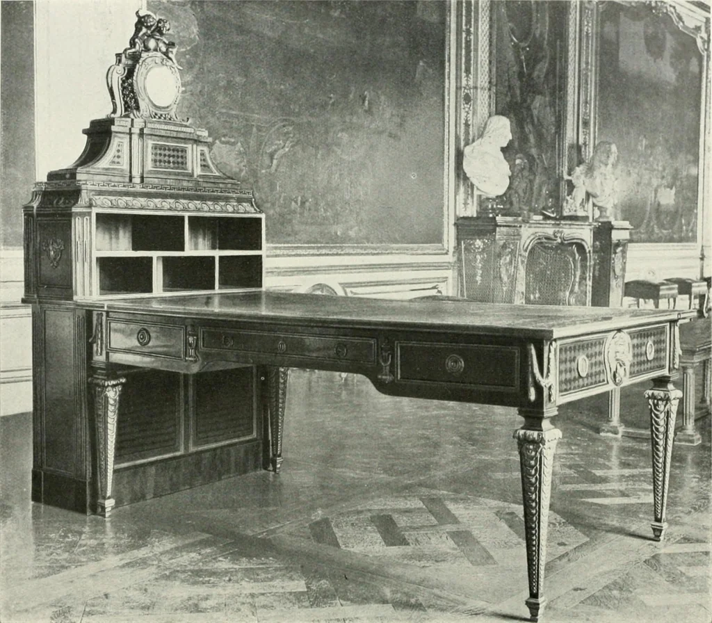 An illustration from Louis XVI furniture, 1913, leaf 151