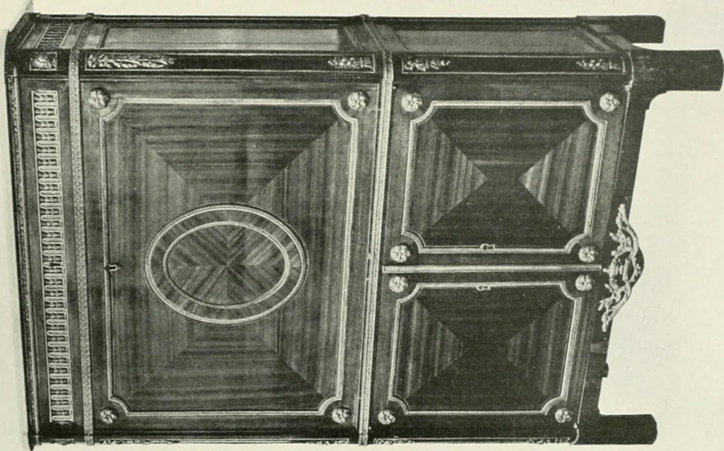 An illustration from Louis XVI furniture, 1913, leaf 152