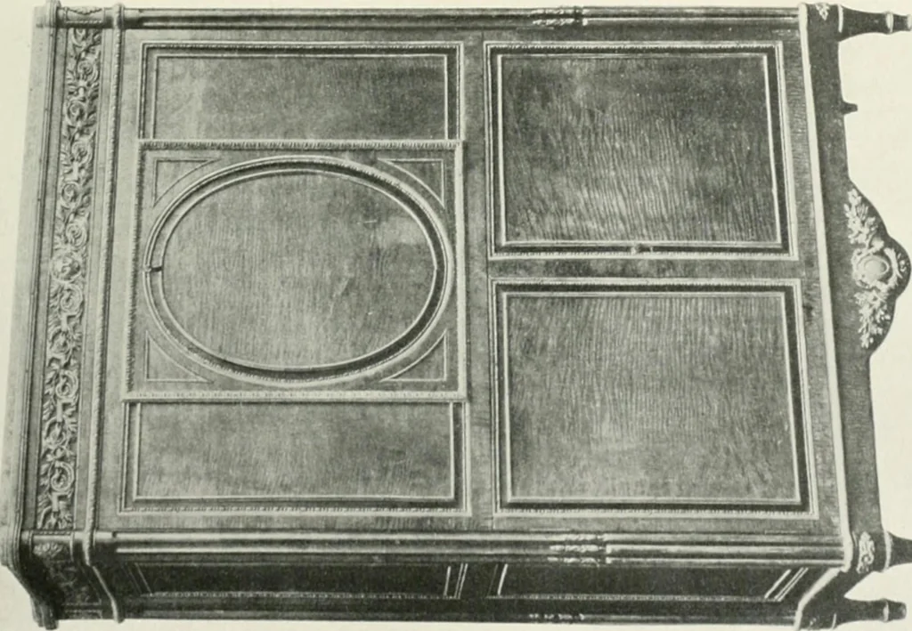 An illustration from Louis XVI furniture, 1913, leaf 152