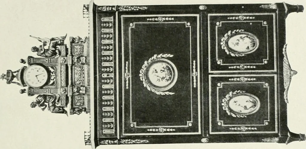 An illustration from Louis XVI furniture, 1913, leaf 154
