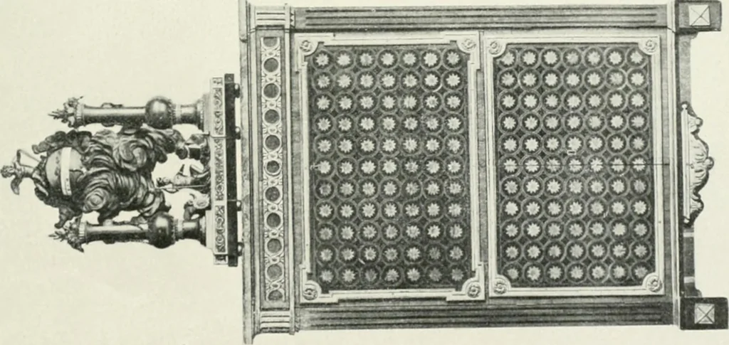 An illustration from Louis XVI furniture, 1913, leaf 154