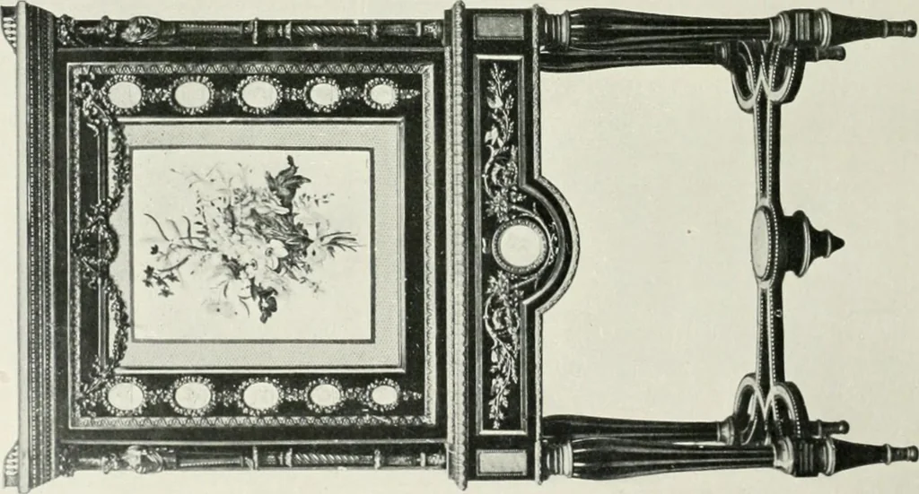 An illustration from Louis XVI furniture, 1913, leaf 155