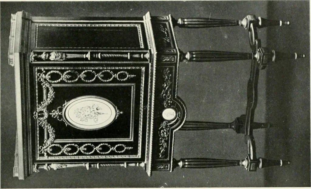 An illustration from Louis XVI furniture, 1913, leaf 156