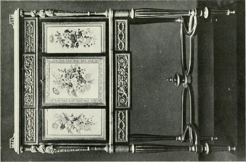 An illustration from Louis XVI furniture, 1913, leaf 156