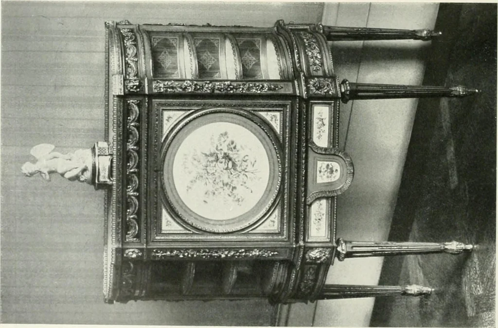 An illustration from Louis XVI furniture, 1913, leaf 157
