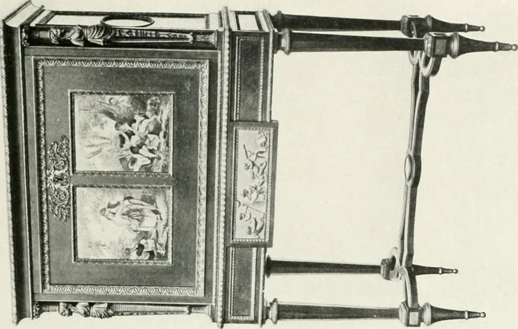 An illustration from Louis XVI furniture, 1913, leaf 158