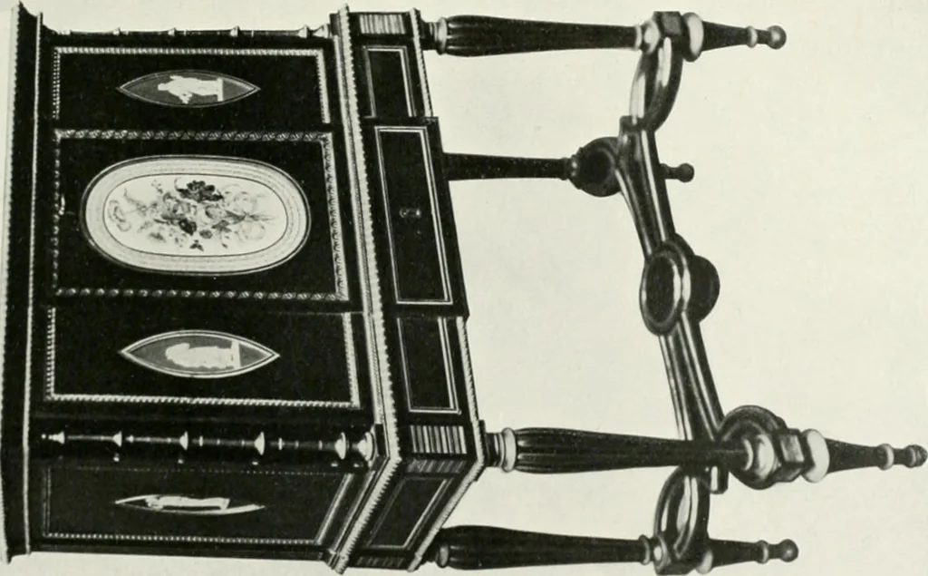 An illustration from Louis XVI furniture, 1913, leaf 158