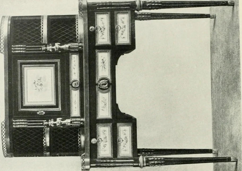 An illustration from Louis XVI furniture, 1913, leaf 159