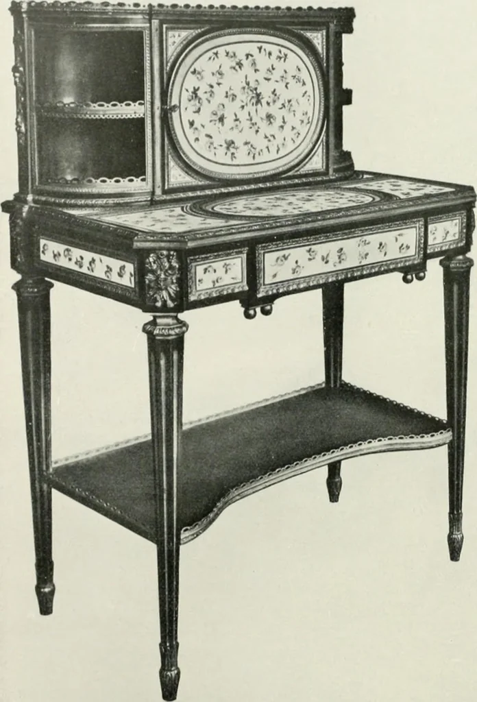 An illustration from Louis XVI furniture, 1913, leaf 159