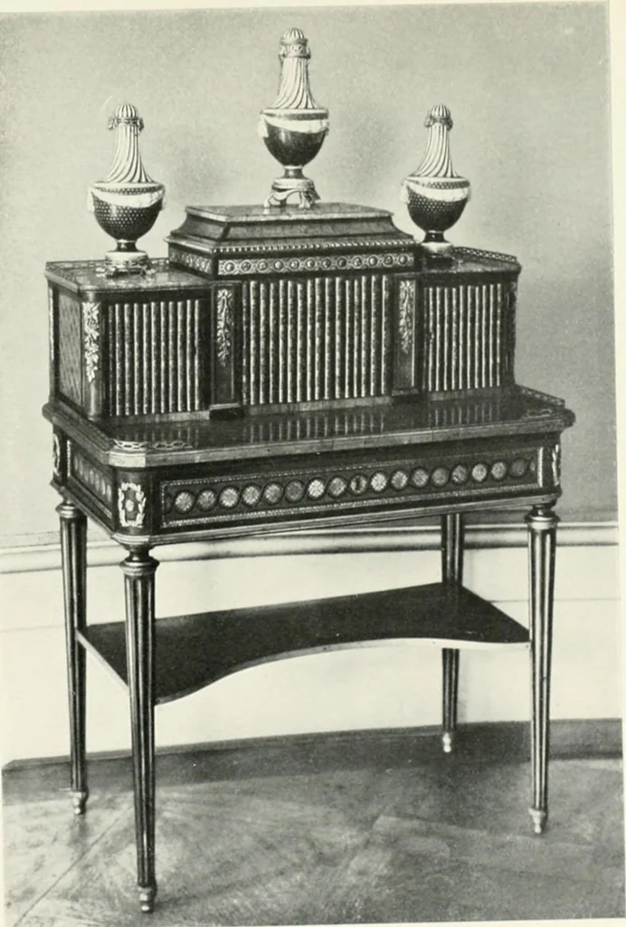 An illustration from Louis XVI furniture, 1913, leaf 160