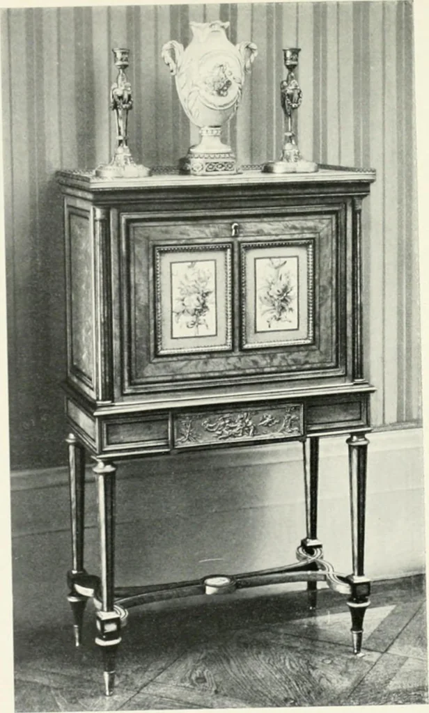 An illustration from Louis XVI furniture, 1913, leaf 160