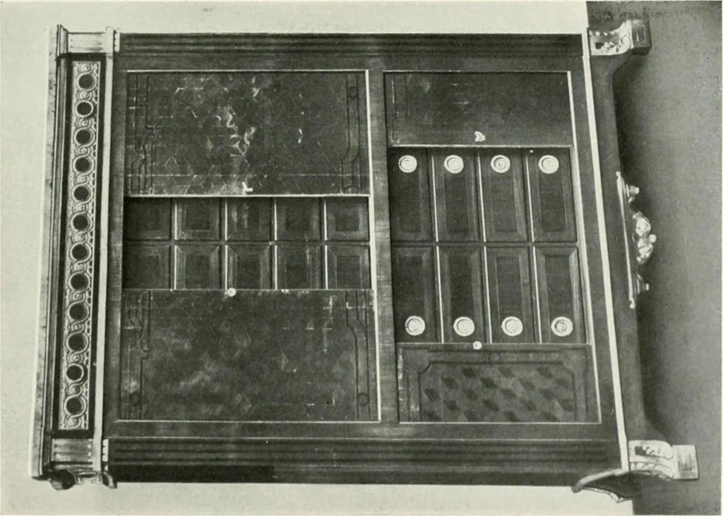 An illustration from Louis XVI furniture, 1913, leaf 166