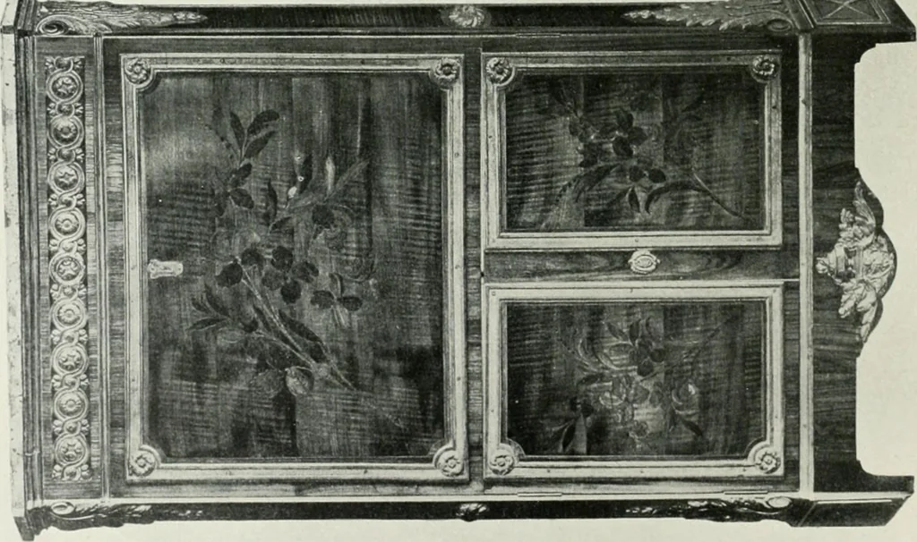An illustration from Louis XVI furniture, 1913, leaf 167