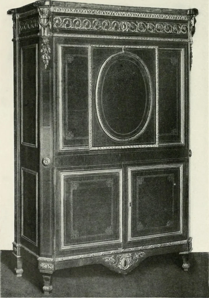 An illustration from Louis XVI furniture, 1913, leaf 168