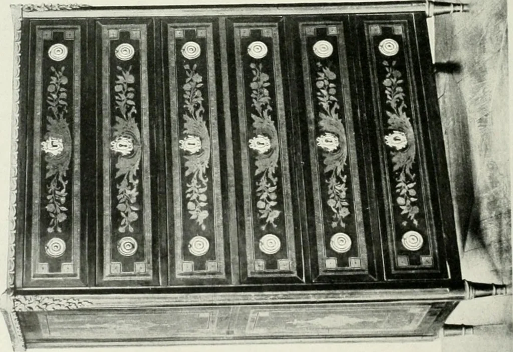 An illustration from Louis XVI furniture, 1913, leaf 169