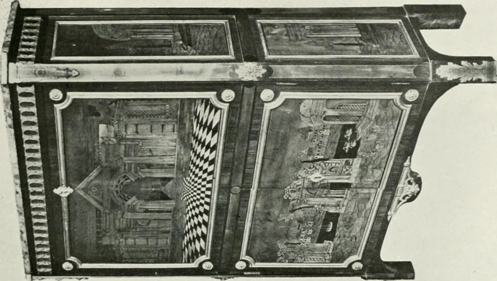 An illustration from Louis XVI furniture, 1913, leaf 170