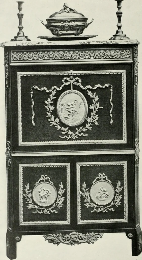 An illustration from Louis XVI furniture, 1913, leaf 171