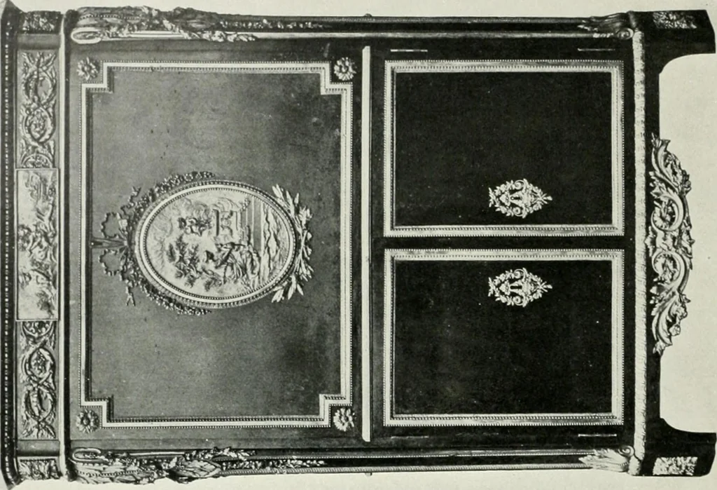 An illustration from Louis XVI furniture, 1913, leaf 175