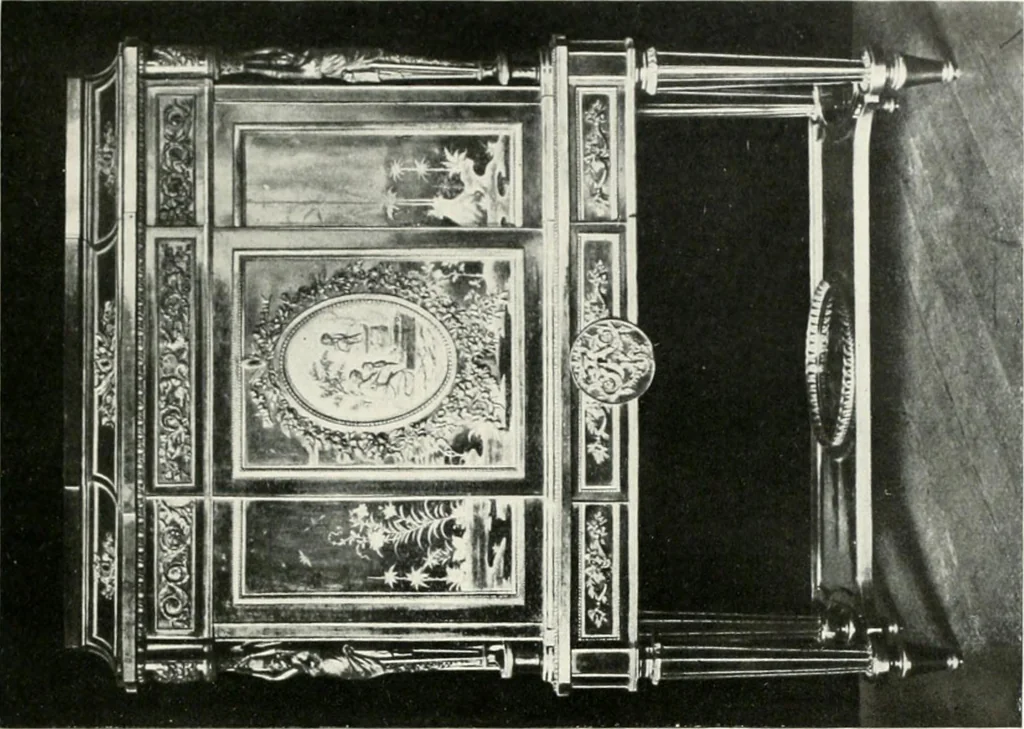 An illustration from Louis XVI furniture, 1913, leaf 176