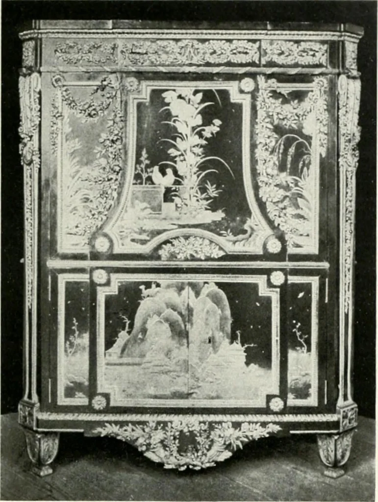 An illustration from Louis XVI furniture, 1913, leaf 178