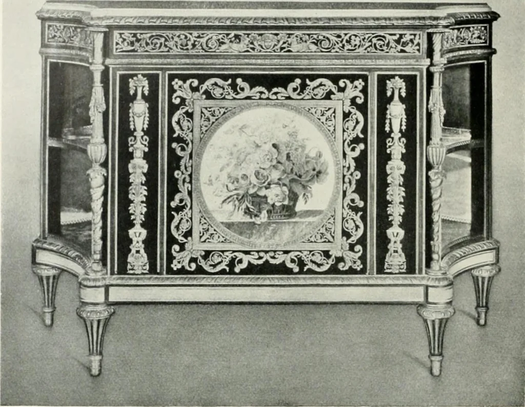 An illustration from Louis XVI furniture, 1913, leaf 179