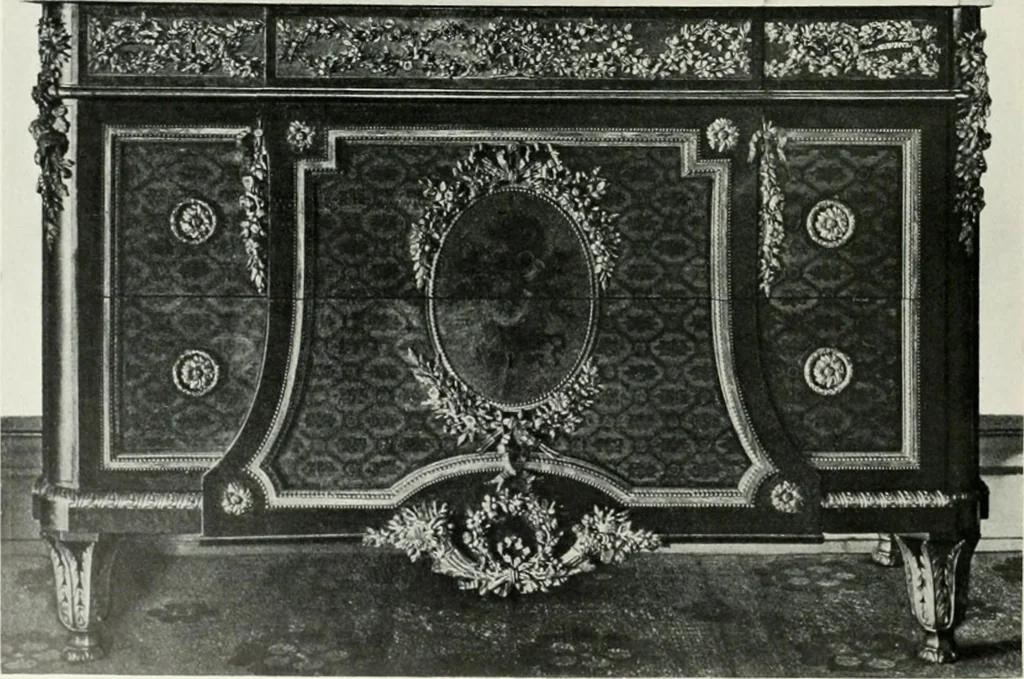 An illustration from Louis XVI furniture, 1913, leaf 179