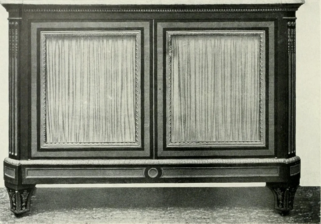 An illustration from Louis XVI furniture, 1913, leaf 181