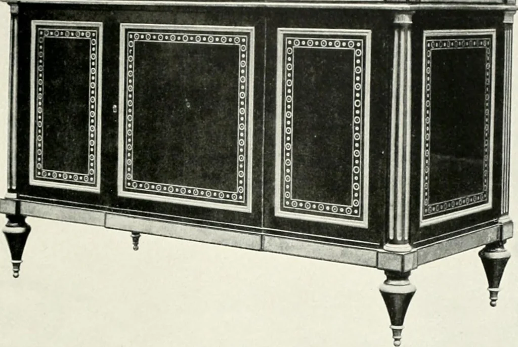 An illustration from Louis XVI furniture, 1913, leaf 182
