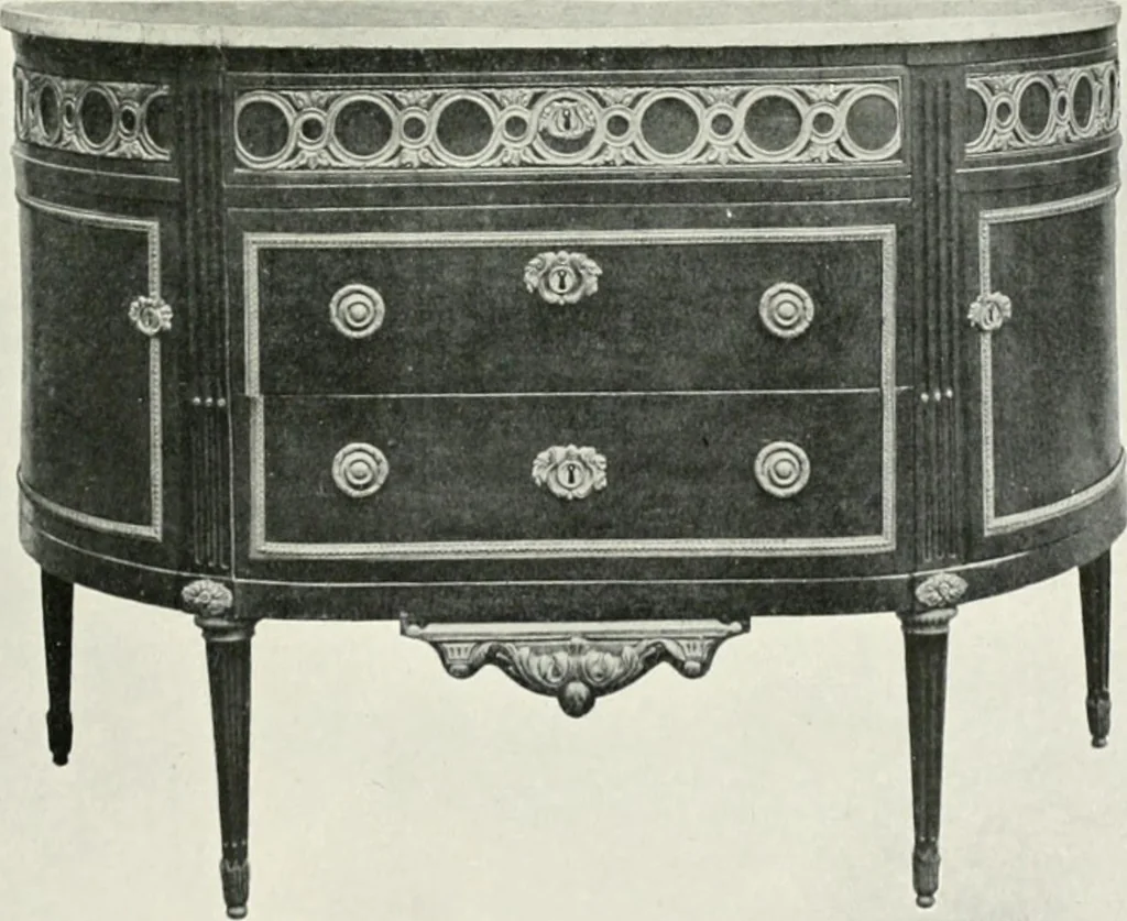 An illustration from Louis XVI furniture, 1913, leaf 186