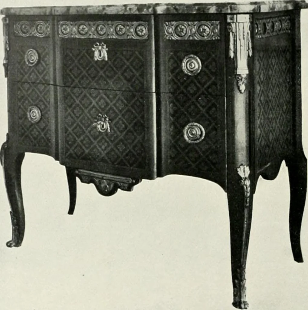 An illustration from Louis XVI furniture, 1913, leaf 187