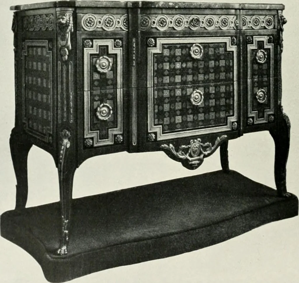 An illustration from Louis XVI furniture, 1913, leaf 187