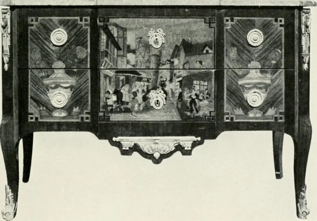 An illustration from Louis XVI furniture, 1913, leaf 188