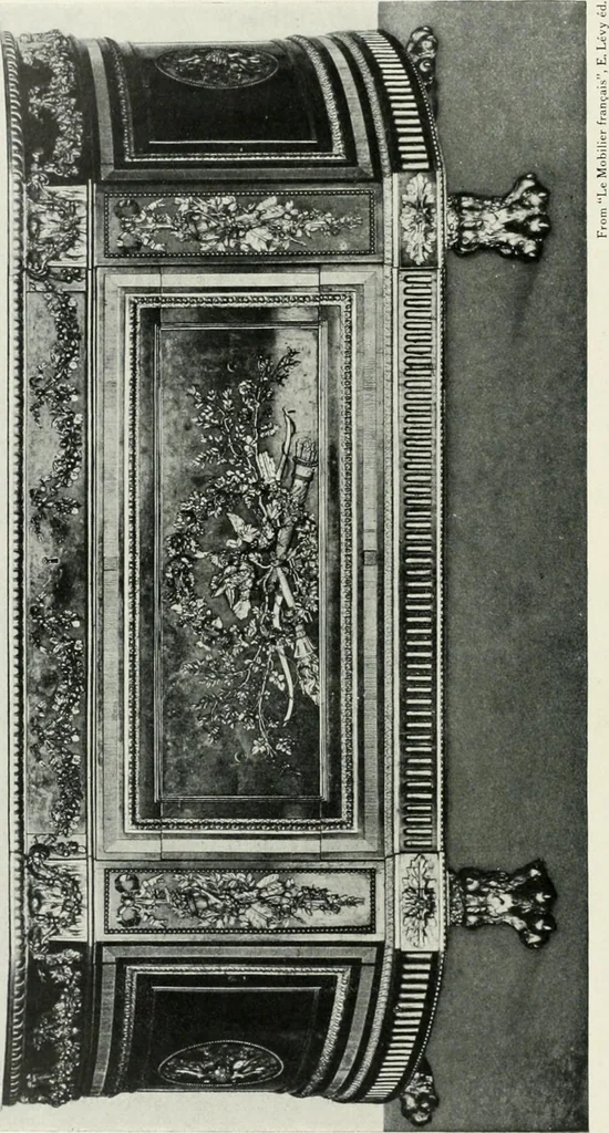 An illustration from Louis XVI furniture, 1913, leaf 189