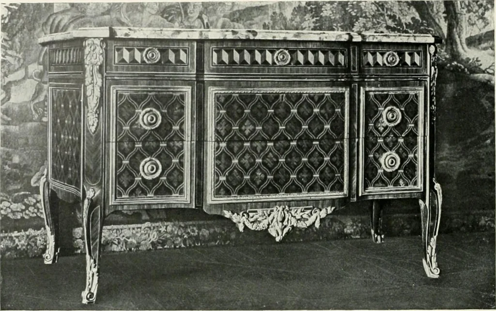 An illustration from Louis XVI furniture, 1913, leaf 191