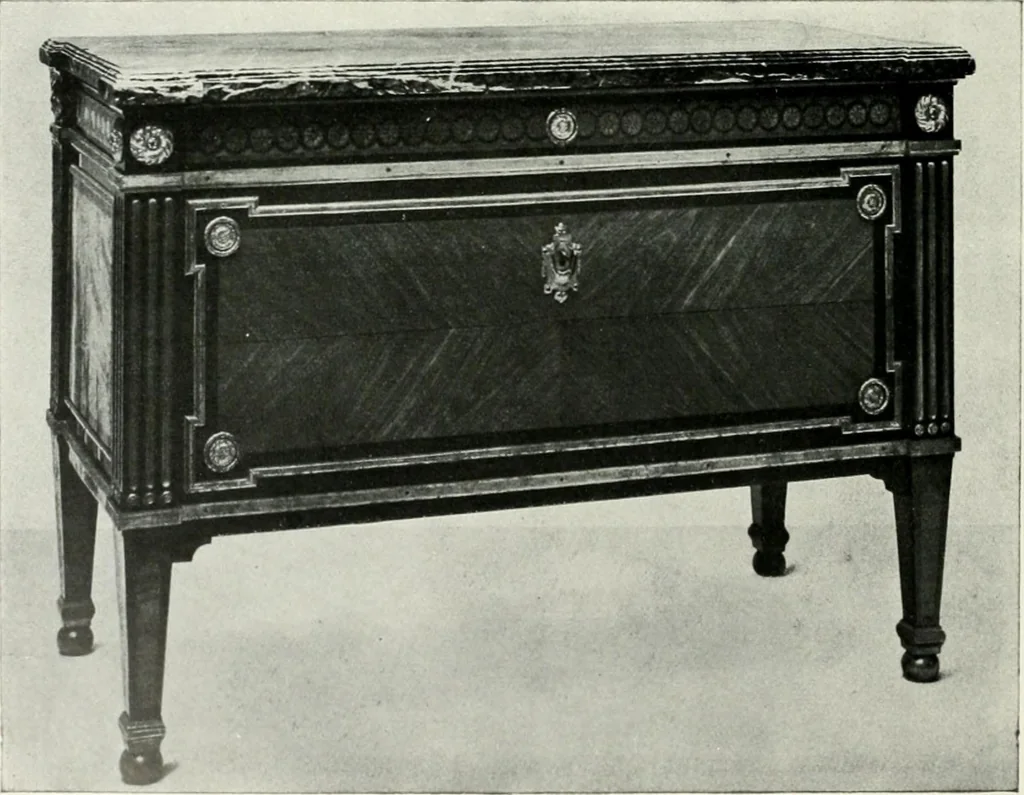 An illustration from Louis XVI furniture, 1913, leaf 191